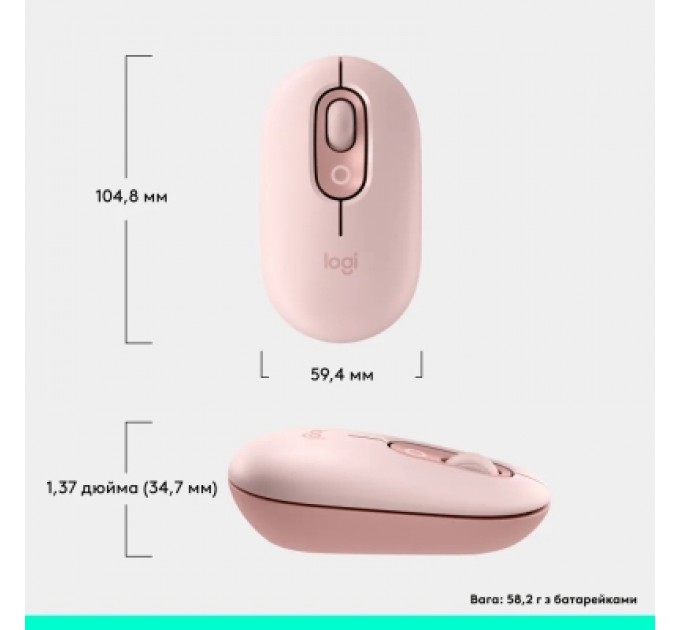 Logitech Мишка Logitech POP Mouse With Emoji Bluetooth Rose (910-007413)
