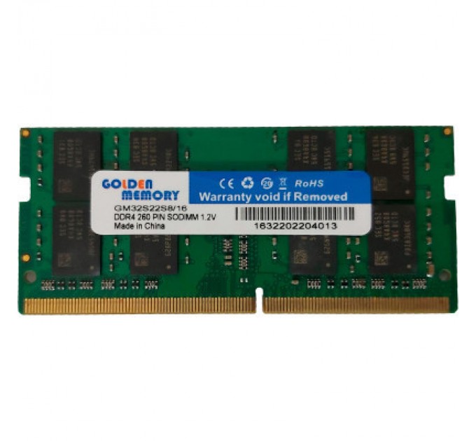 Golden Memory Модуль пам'яті для ноутбука SoDIMM DDR4 16GB 3200 MHz Golden Memory (GM32S22S8/16)