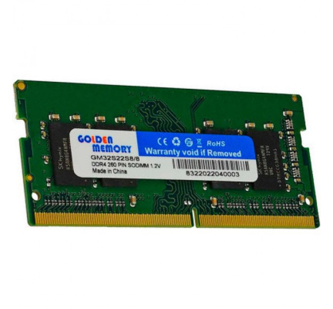 Golden Memory Модуль пам'яті для ноутбука SoDIMM DDR4 8GB 3200 MHz Golden Memory (GM32S22S8/8)