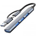 Dynamode Концентратор Dynamode USB Type-C/Type-A to 1хUSB3.0, 3xUSB 2.0 metal (DM-UH-312AC)