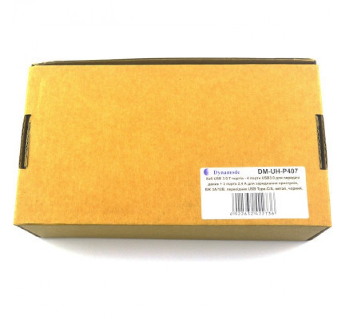 Dynamode Концентратор Dynamode 4*USB3.0 data ports + 3*2.4А charge with Power Adaptor metal (DM-UH-P407)