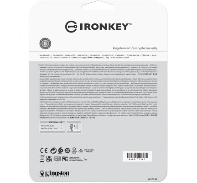 Kingston USB флеш накопичувач Kingston 128GB IronKey Vault Privacy 50 Blue USB 3.2 (IKVP50/128GB)