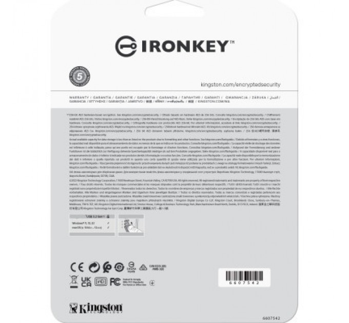 Kingston USB флеш накопичувач Kingston 64GB IronKey Vault Privacy 50 Blue USB 3.2 (IKVP50/64GB)