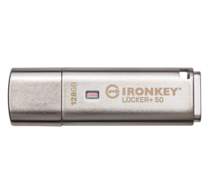 Kingston USB флеш накопичувач Kingston 128GB IronKey Locker Plus 50 AES Encrypted USB 3.2 (IKLP50/128GB)