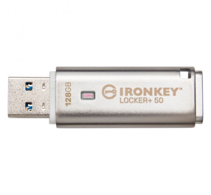 Kingston USB флеш накопичувач Kingston 128GB IronKey Locker Plus 50 AES Encrypted USB 3.2 (IKLP50/128GB)