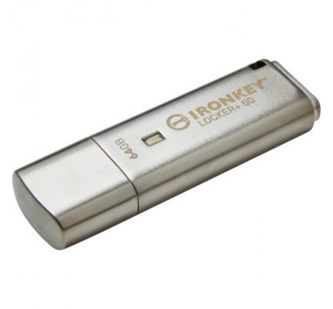 Kingston USB флеш накопичувач Kingston 64GB IronKey Locker Plus 50 AES Encrypted USB 3.2 (IKLP50/64GB)