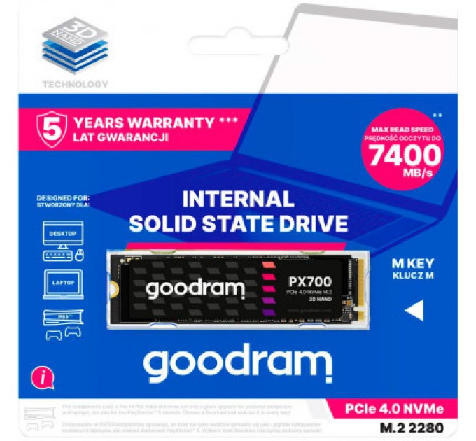 Goodram Накопичувач SSD M.2 2280 1TB Goodram (SSDPR-PX700-01T-80)