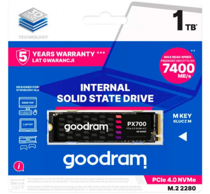 Goodram Накопичувач SSD M.2 2280 4TB Goodram (SSDPR-PX700-04T-80)