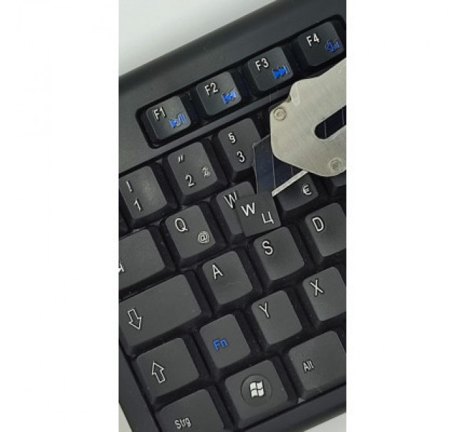 BestKey Наклейка на клавіатуру BestKey непрозора чорна, 68, срібний (BK13SIL/021)