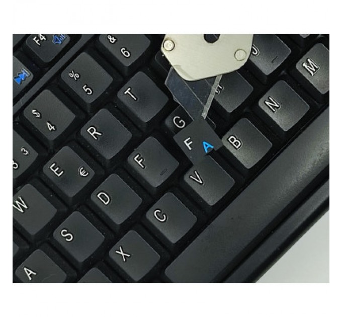BestKey Наклейка на клавіатуру BestKey непрозора чорна, 68, синій (BK13BLU/023)