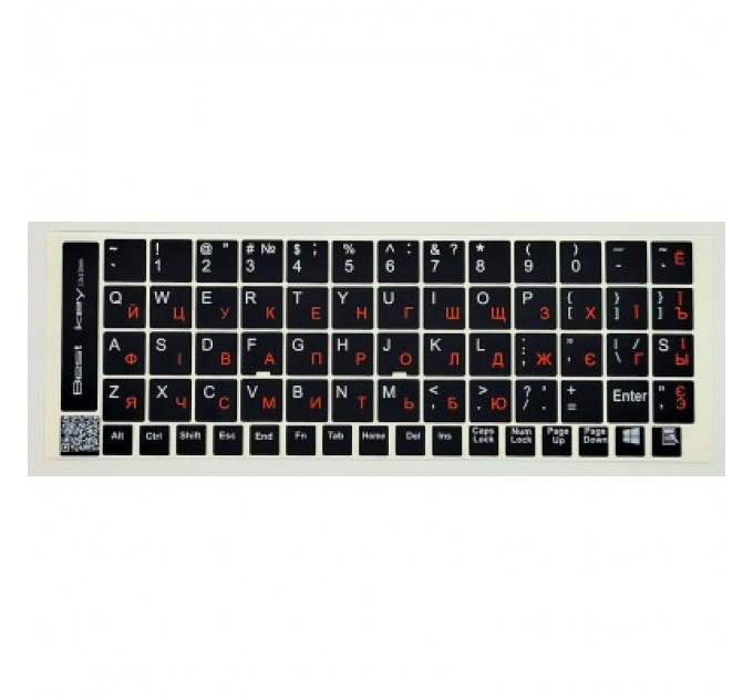 BestKey Наклейка на клавіатуру BestKey непрозора чорна, 68, помаранчевий (BK13ORA/024)