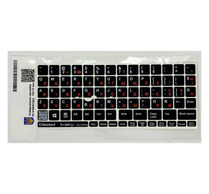 BestKey Наклейка на клавіатуру BestKey непрозора чорна, 76, помаранчевий (BKU13ORA/014)