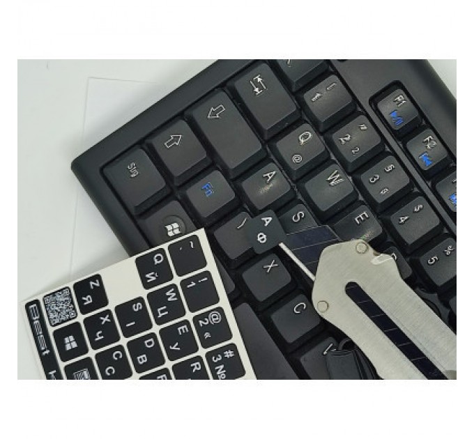 BestKey Наклейка на клавіатуру BestKey непрозора чорна, 76, білий (BKU13WHI/015)