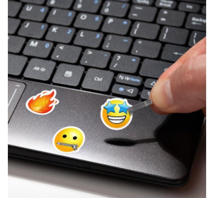 SampleZone Наклейка на клавіатуру SampleZone непрозора чорна, біло-синя (SZ-BK-BS)