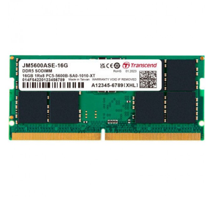 Transcend Модуль пам'яті для ноутбука SoDIMM DDR5 32GB 5600 MHz JetRam Transcend (JM5600ASE-32G)