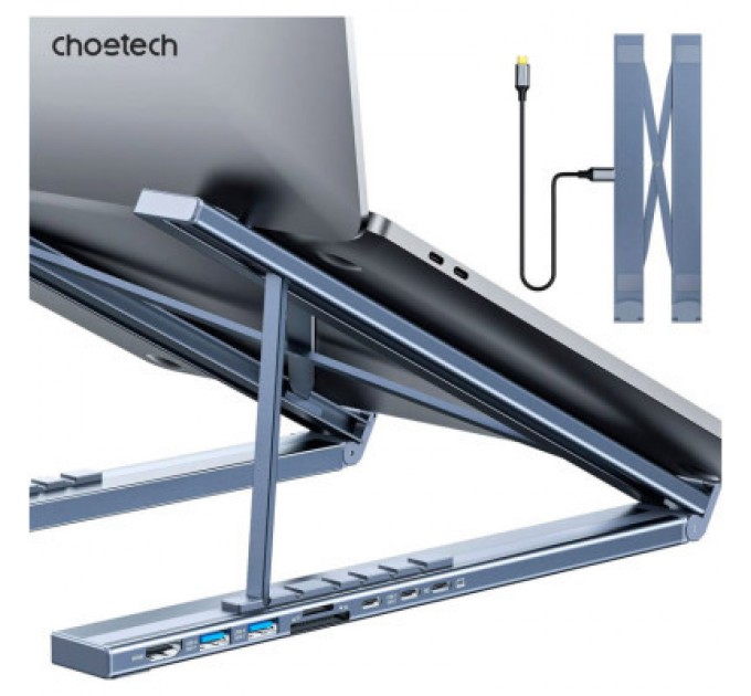 Choetech Порт-реплікатор Choetech USB-C 7-in-1 (HDMI/PD/картридер/USB-A/USB-C) Docking Station (HUB-M48-GY)