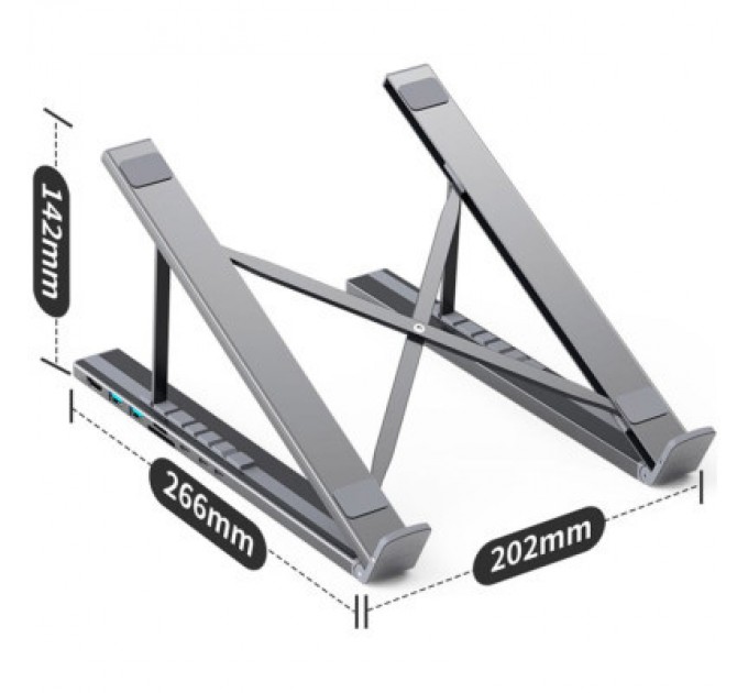 Choetech Порт-реплікатор Choetech USB-C 7-in-1 (HDMI/PD/картридер/USB-A/USB-C) Docking Station (HUB-M48-GY)