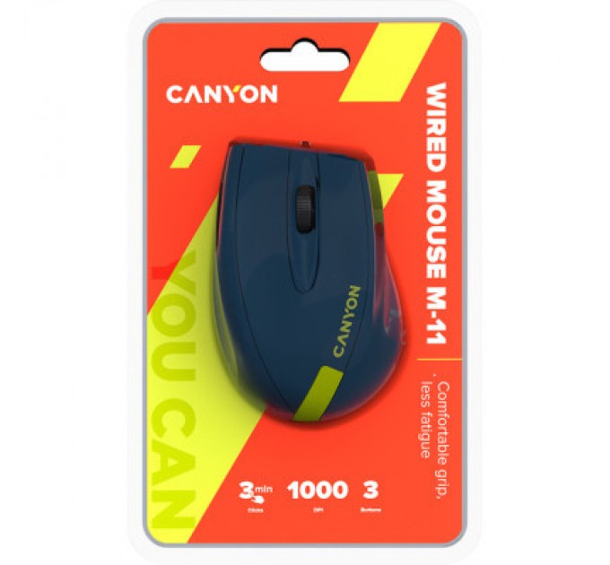 Canyon Мишка Canyon M-11 USB Blue/Yellow (CNE-CMS11BY)