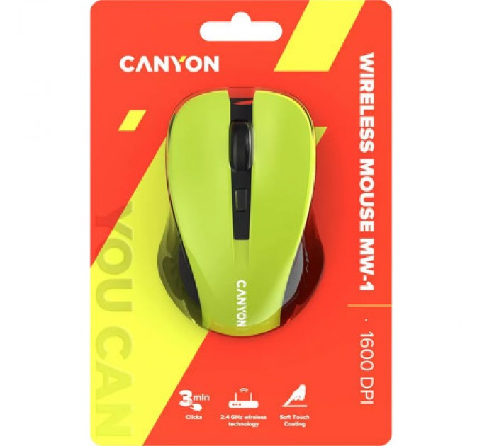 Canyon Мишка Canyon MW-1 Wireless Yellow (CNE-CMSW1Y)