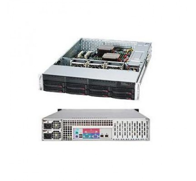 Supermicro Корпус до сервера Supermicro 2U 8xHotSwap SAS/SATA, EE-ATX 800W HS RM Black (CSE-825TQC-R802LPB)