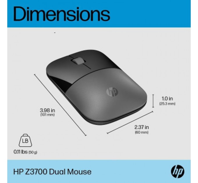 HP Мишка HP Z3700 Dual Wireless/Bluetooth Silver (758A9AA)