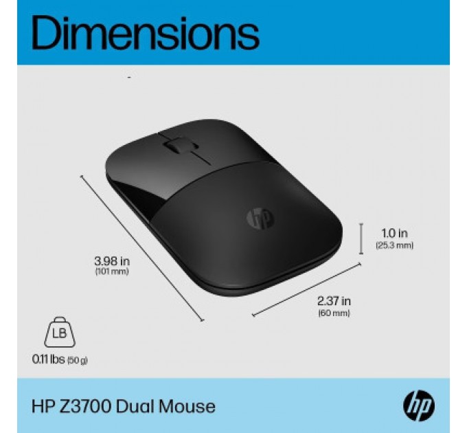 HP Мишка HP Z3700 Dual Wireless/Bluetooth Black (758A8AA)
