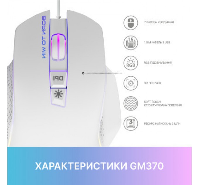 GamePro Мишка GamePro GM370 USB White (GM370)