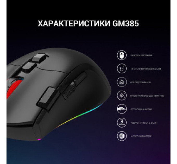 GamePro Мишка GamePro GM385 USB Black (GM385)