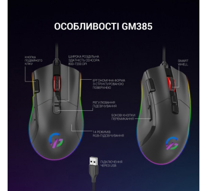 GamePro Мишка GamePro GM385 USB Black (GM385)