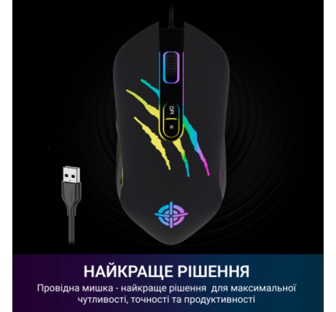 GamePro Мишка GamePro GM408 Raptor USB Black (GM408)