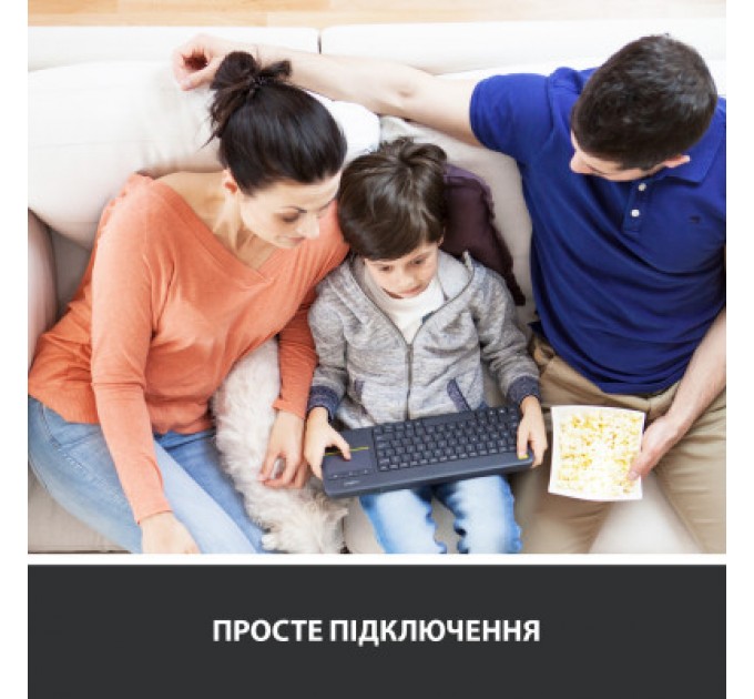 Logitech Клавіатура Logitech K400 Plus Touch Wireless UA Black (920-007145)