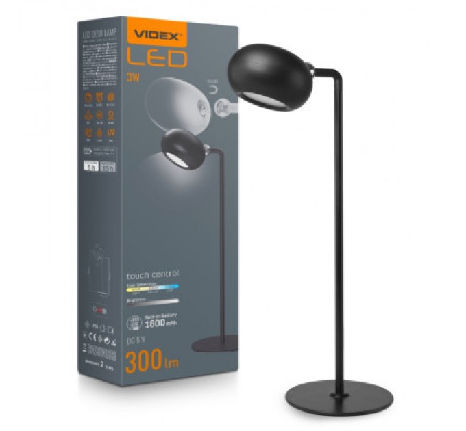 Videx Настільна лампа Videx TF18B 3W 3000-5500K (VLE-TF18B)