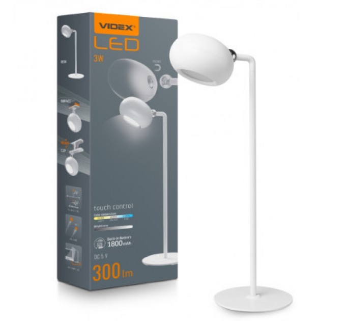 Videx Настільна лампа Videx TF18W 3W 3000-5500K (VLE-TF18W)