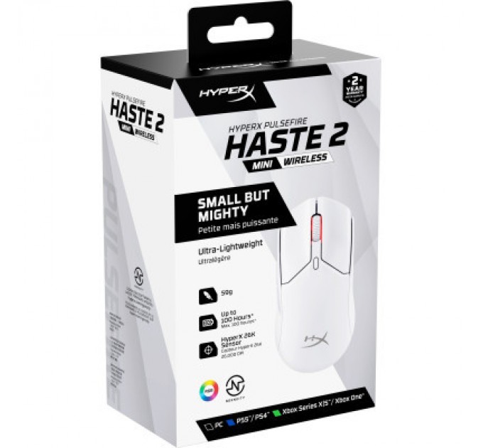 HyperX Мишка HyperX Pulsefire Haste 2 Mini Wireless White (7D389AA)