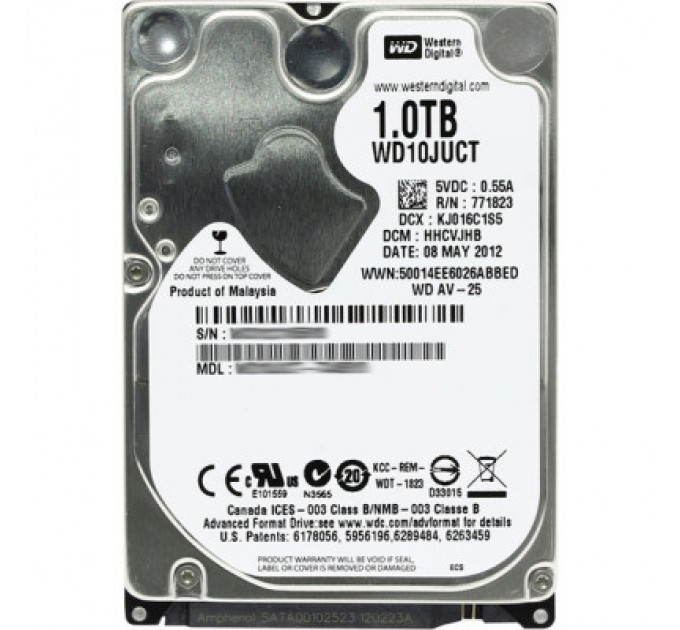 WD Жорсткий диск для ноутбука 2.5" 1TB WD (# WD10JUCT #)