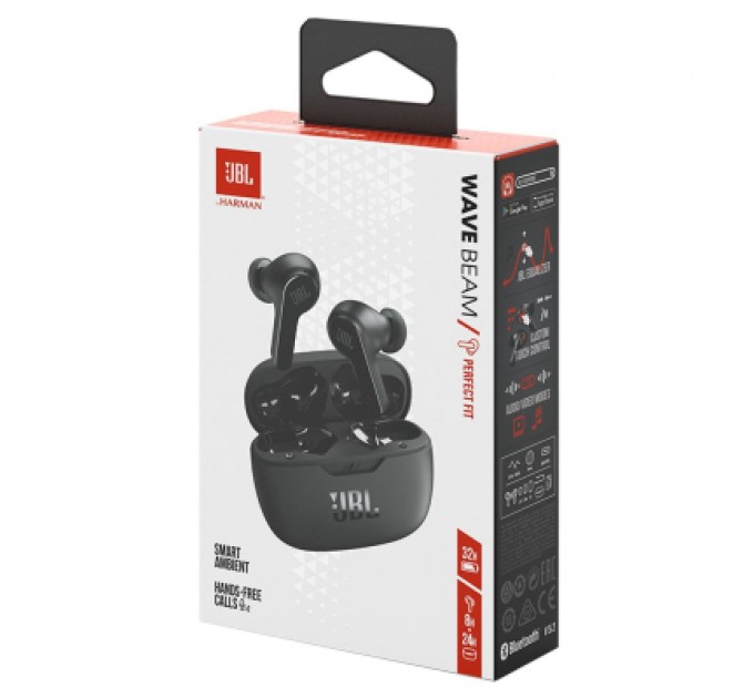 JBL Навушники JBL Wave Beam TWS Black (JBLWBEAMBLK)