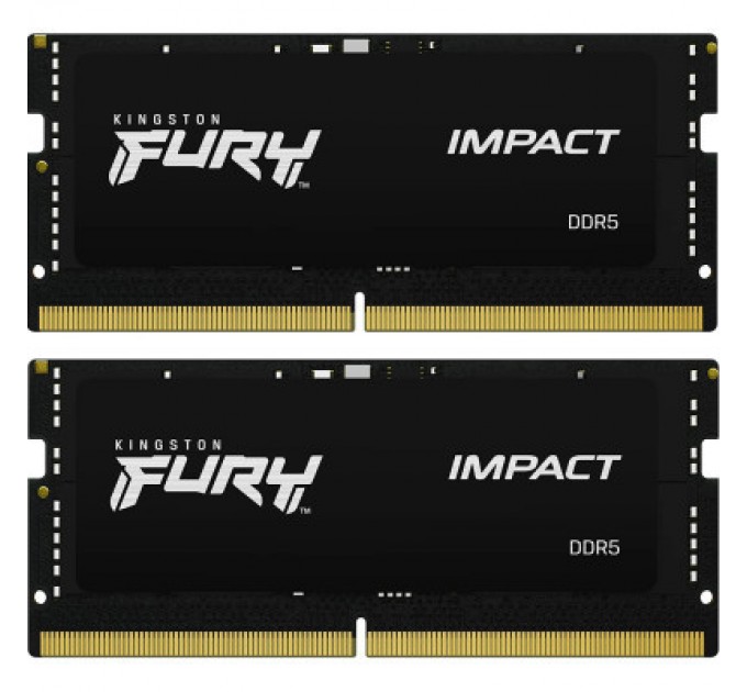Kingston Fury (ex.HyperX) Модуль пам'яті для ноутбука SoDIMM DDR5 32GB (2x16GB) 6400 MHz Impact Kingston Fury (ex.HyperX) (KF564S38IBK2-32)
