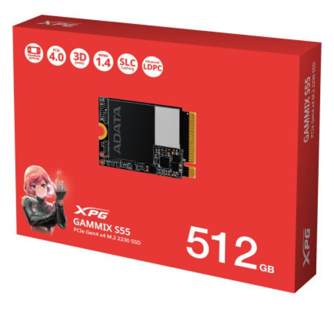 ADATA Накопичувач SSD M.2 2230 512GB GAMMIX S55 ADATA (SGAMMIXS55-512G-C)