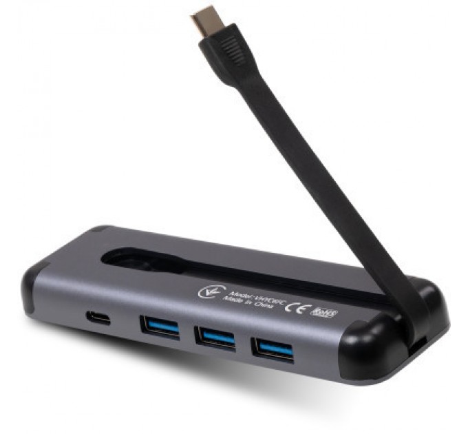 Vinga Концентратор Vinga USB-C 3.1 to HDMI+3xUSB3.0+PD100W+USB-C foldable cable (VHYC6FC)