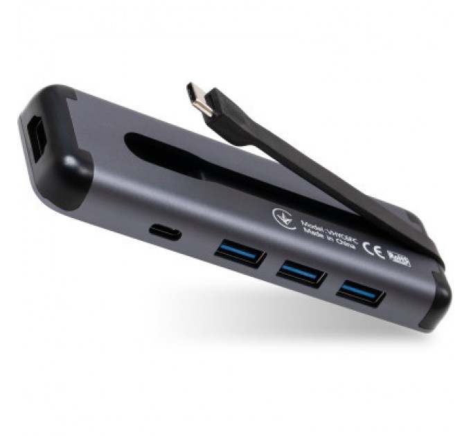 Vinga Концентратор Vinga USB-C 3.1 to HDMI+3xUSB3.0+PD100W+USB-C foldable cable (VHYC6FC)