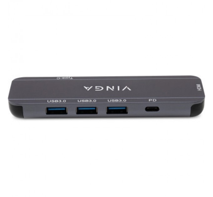 Vinga Концентратор Vinga USB-C 3.1 to HDMI+3xUSB3.0+PD100W+USB-C foldable cable (VHYC6FC)