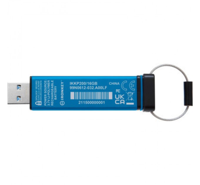 Kingston USB флеш накопичувач Kingston 16GB IronKey Keypad 200 Blue USB 3.2 (IKKP200/16GB)