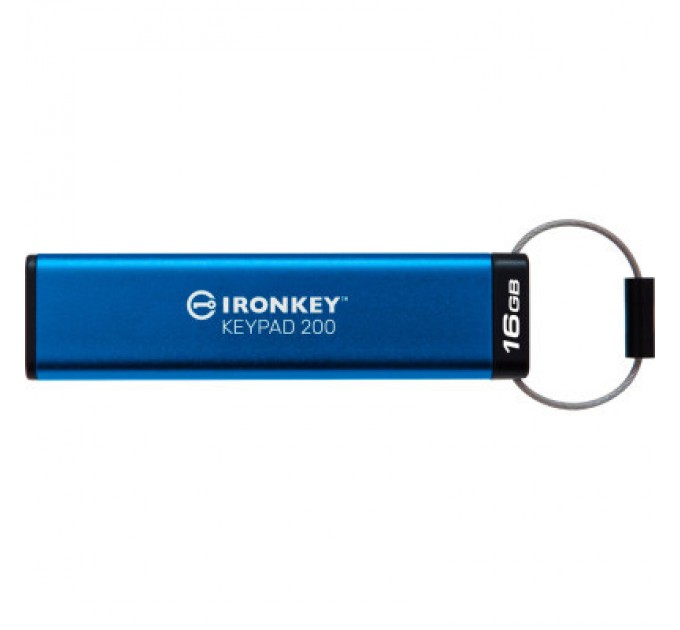 Kingston USB флеш накопичувач Kingston 16GB IronKey Keypad 200 Blue USB 3.2 (IKKP200/16GB)