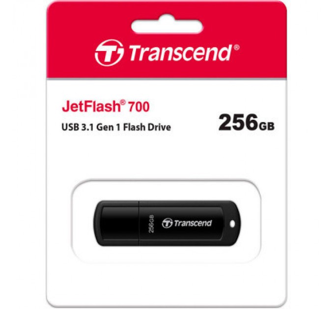 Transcend USB флеш накопичувач Transcend 256GB JetFlash 700 Black USB 3.1 (TS256GJF700)