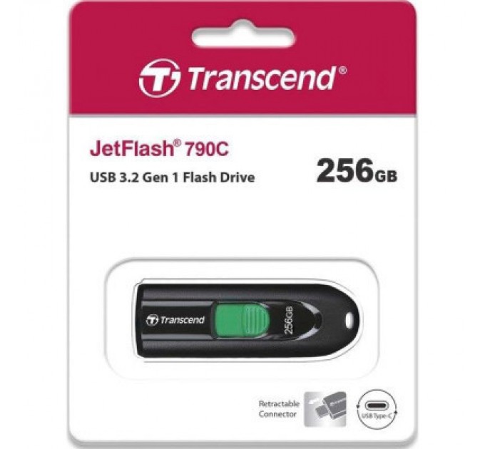 Transcend USB флеш накопичувач Transcend 256GB JetFlash 790C USB 3.2 Type-C (TS256GJF790C)