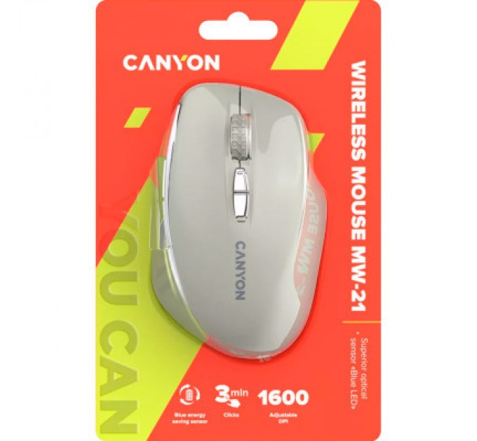 Canyon Мишка Canyon MW-21 Wireless Blue LED Cosmic Latte (CNS-CMSW21CL)