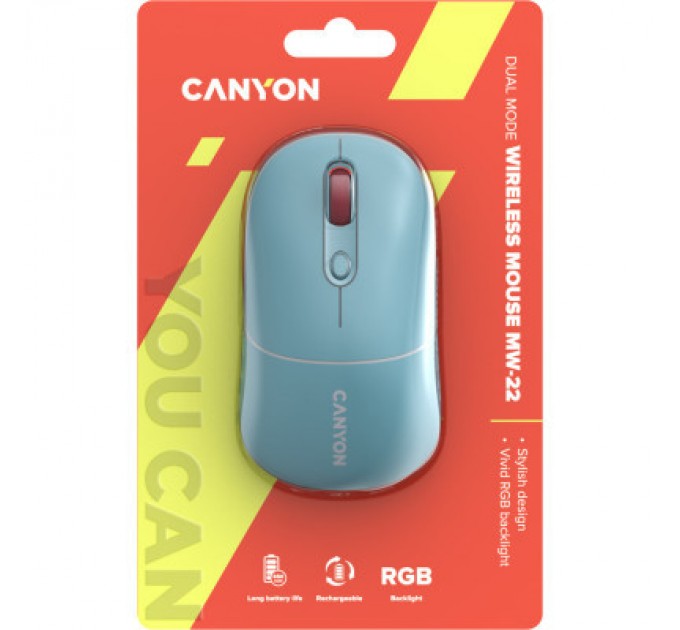Canyon Мишка Canyon MW-22 Dual Band RGB Wireless Dark Cyan (CNS-CMSW22DC)