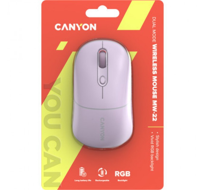 Canyon Мишка Canyon MW-22 Dual Band RGB Wireless Pearl Rose (CNS-CMSW22PR)