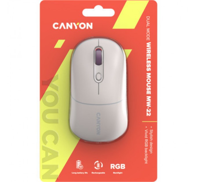 Canyon Мишка Canyon MW-22 Dual Band RGB Wireless Rice (CNS-CMSW22RC)