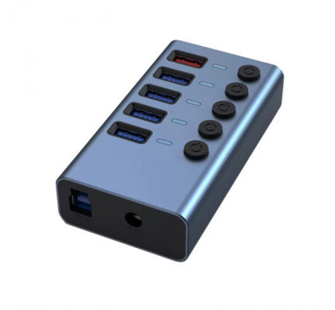 Dynamode Концентратор Dynamode 5 ports USB3.0 to 4*USB3.0+2.4А Power Adapter 2.5A/12V (DM-UH-P405-G)